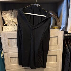 Athleta Black Knit Hoodie with Subtle Texture